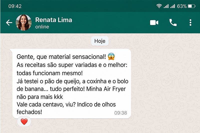 Depoimento de cliente pelo WhatsApp