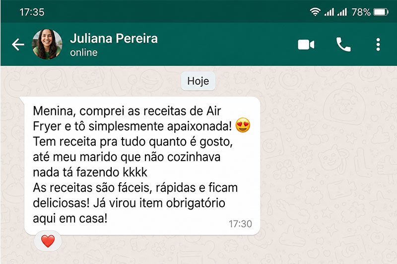 Depoimento de cliente pelo WhatsApp